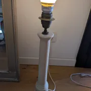 Vintage column lamp base in crackled ceramic