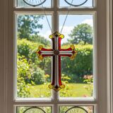 Croix en vitrail – Style Tiffany fait main, décoration murale