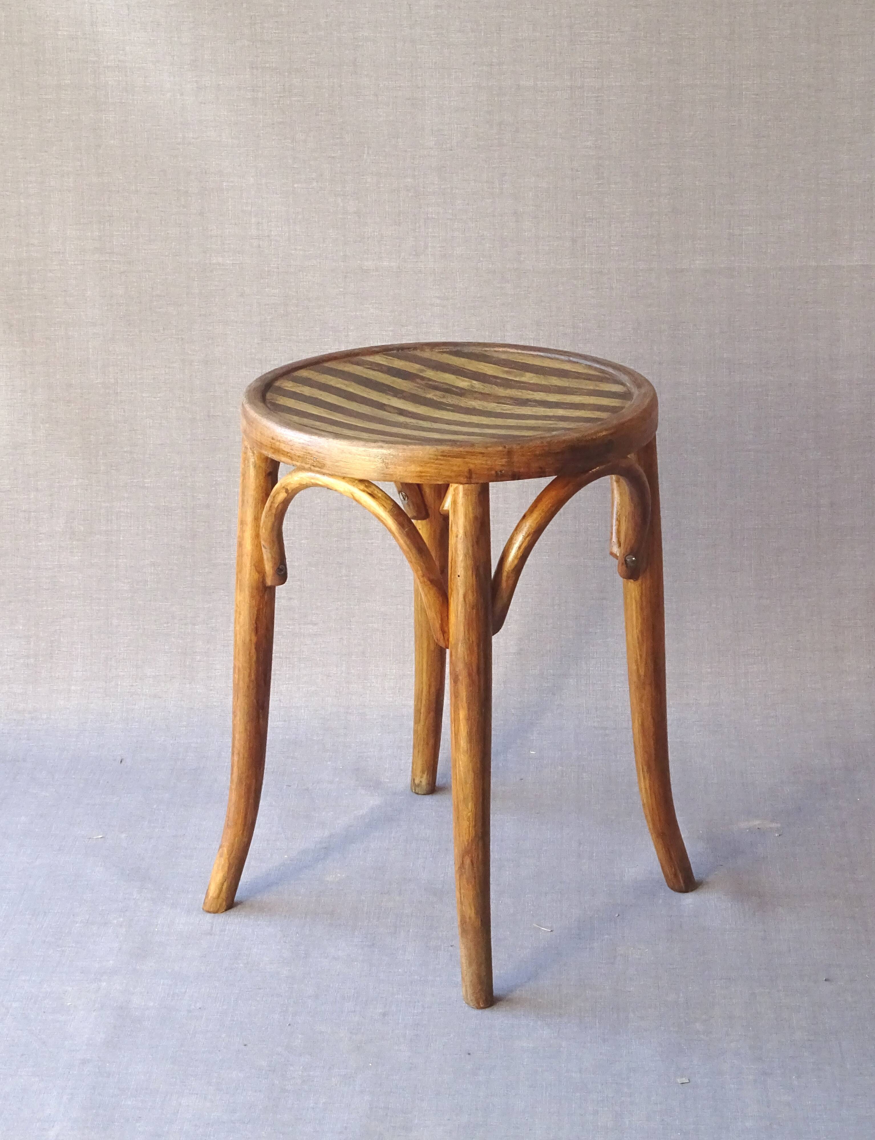 Stool bistrot wood curved by Baumann 1930