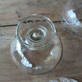 5 coupes anciennes en verre transparent