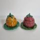 Confiturier sucrier barbotine framboise vintage