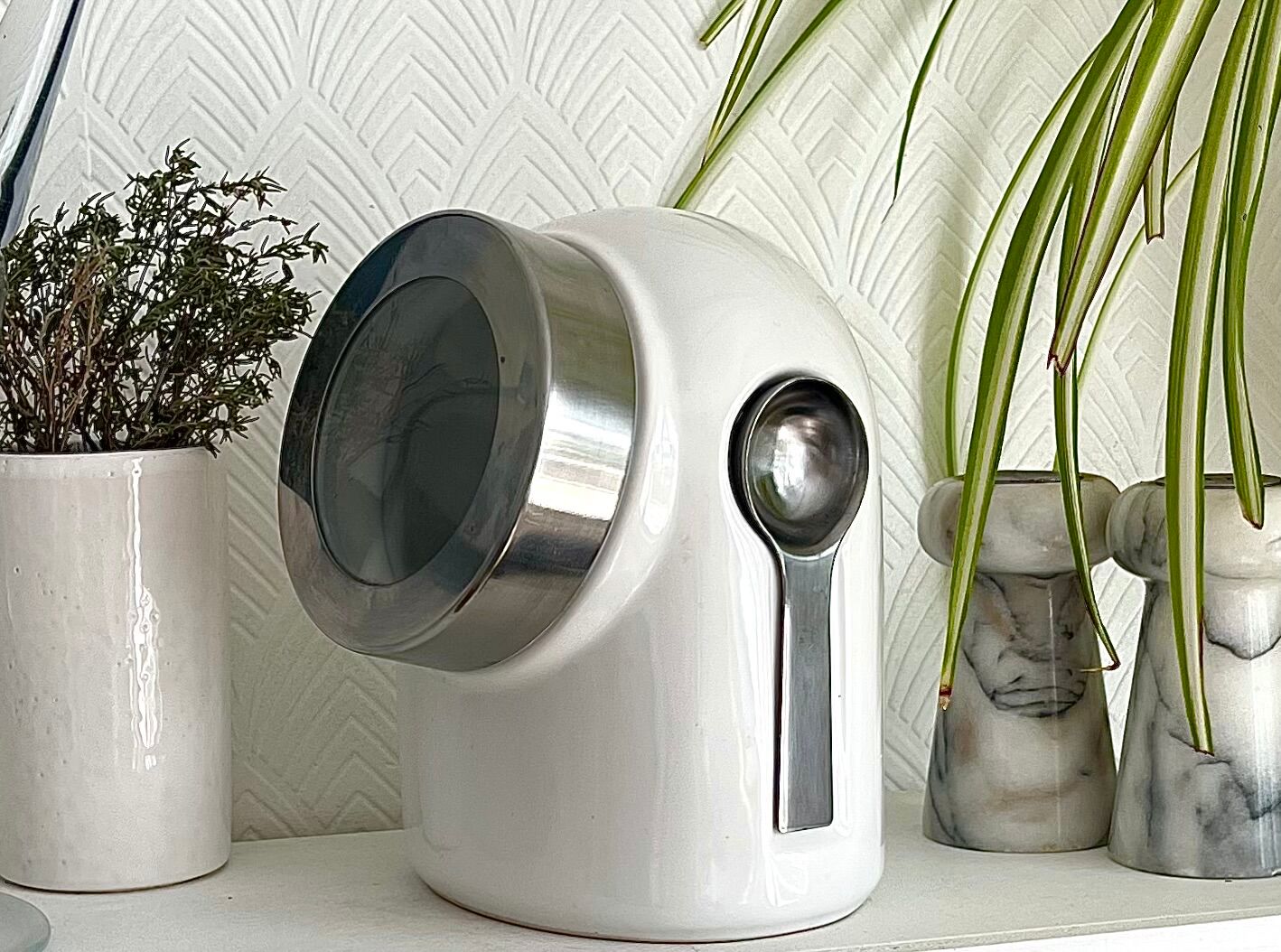 Space age sugar pot