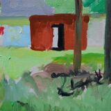 Swedish expressionist landscape, oil on canvas, 1970s, framed Inge Blomqvist (1923-2010)