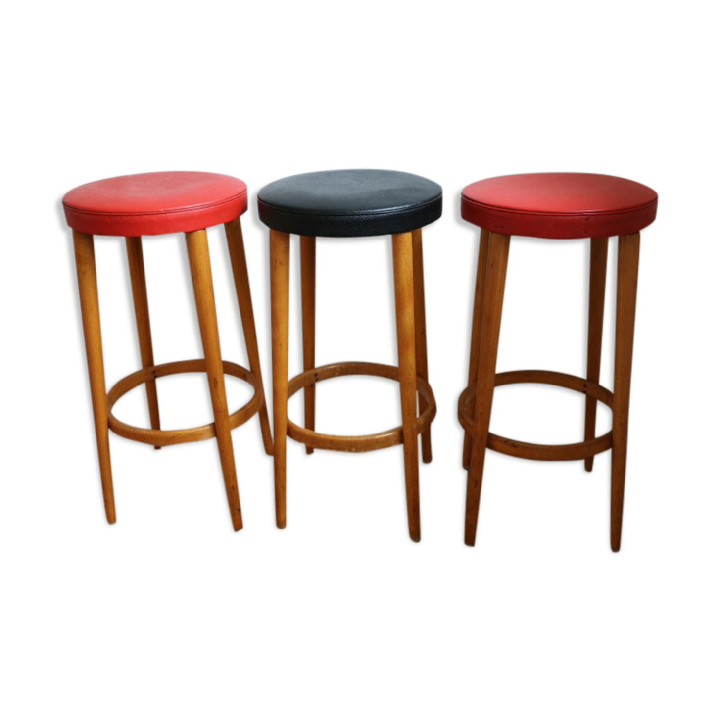 3 Baumann stools 700mm skai