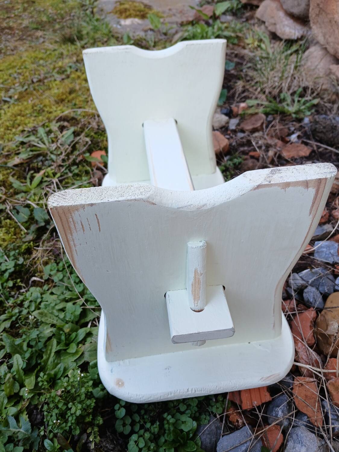 Vintage wooden low stool