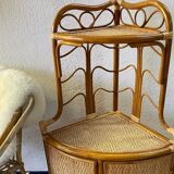 Two Vintage rattan corner notches/shelves