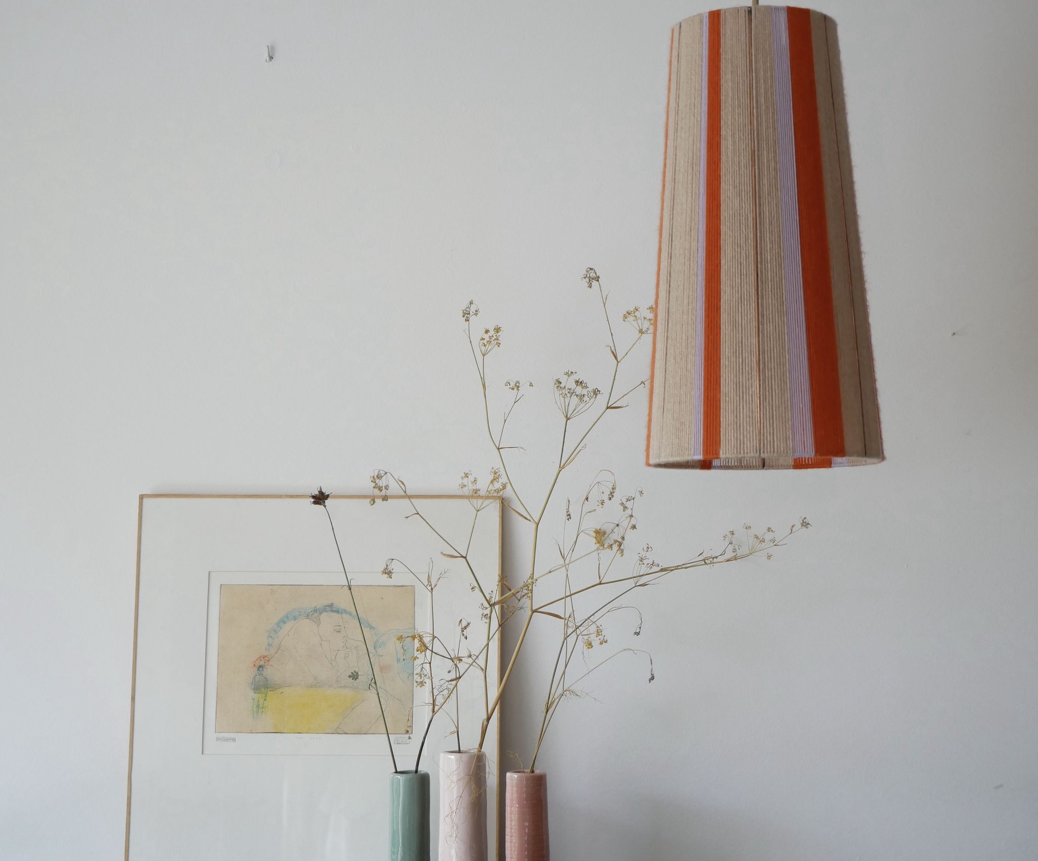 Garance model pendant lamp - hand-woven lamps - Unique woven yarn shade - t pendant lamp
