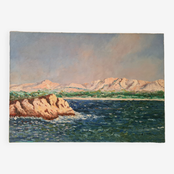 Vue du Mont Rose à Marseille - Huile sur toile