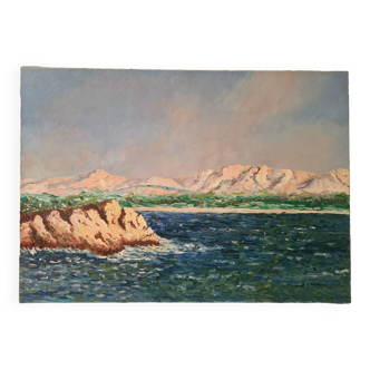 View of Monte Rosa in Marseille - Oil on canvas