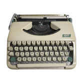 Ancienne machine à ecrire 4 stars metal beige + malle portable vintage