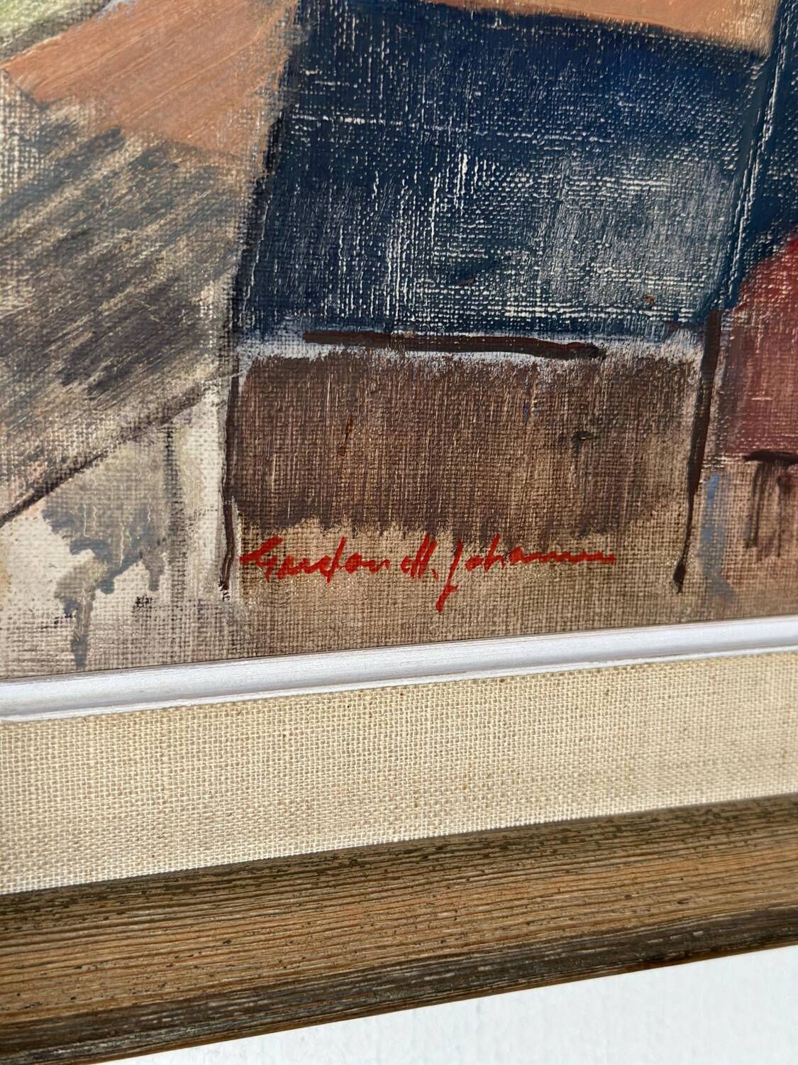 Oil on Canvas –“Rural Landscape with Barns” by Gustav‑Adolf Johansson