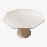 Table octogonale en travertin clair