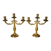 Paire de chandeliers en laiton