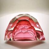 1960s Pink Multifaceted Triangular Ashtray or Catch-all in Murano Glas