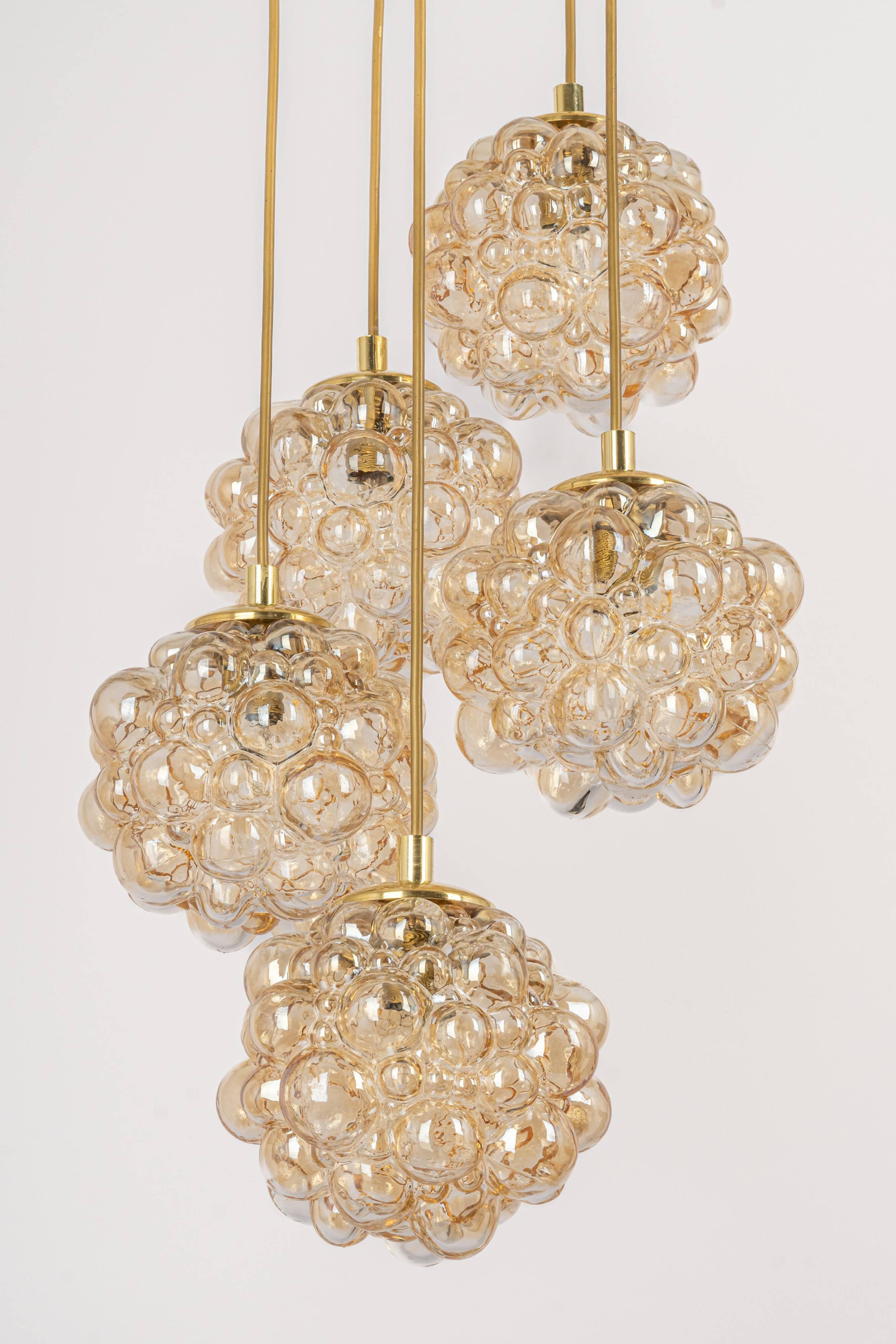 Grand cascading bubble glass chandelier Limburg, Germany, 1970s.