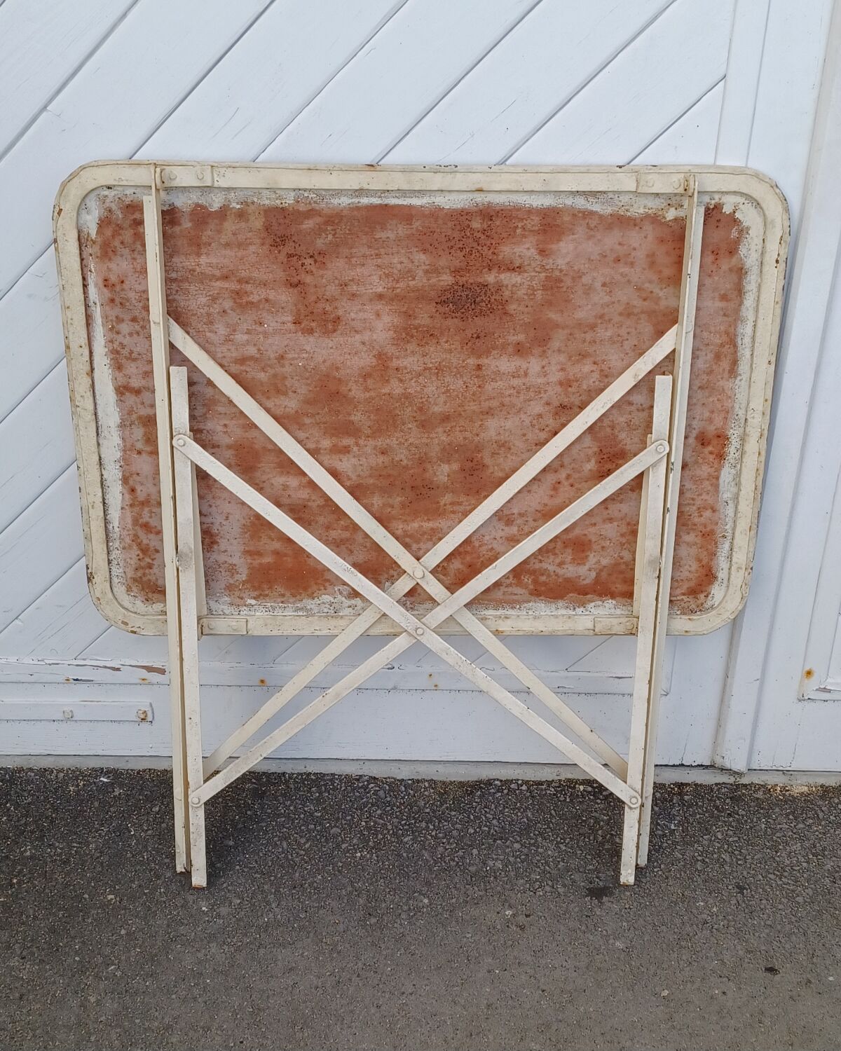 Old wrought iron garden table