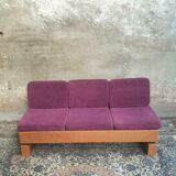 Old sofa design retro purple couch 60s
