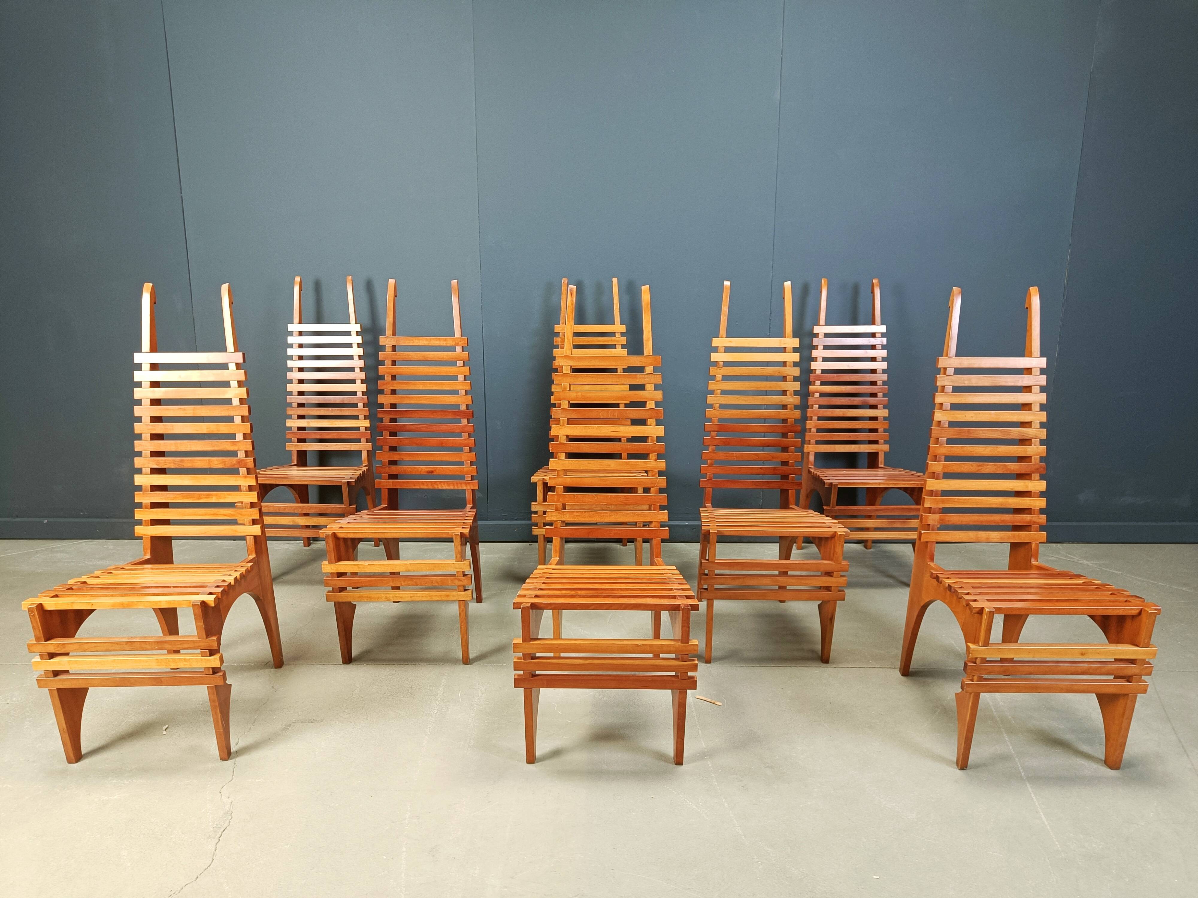 Postmodern 'Calcar' dining chairs by Benoit Lange, 1990s