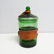 Vintage green glass bathroom container