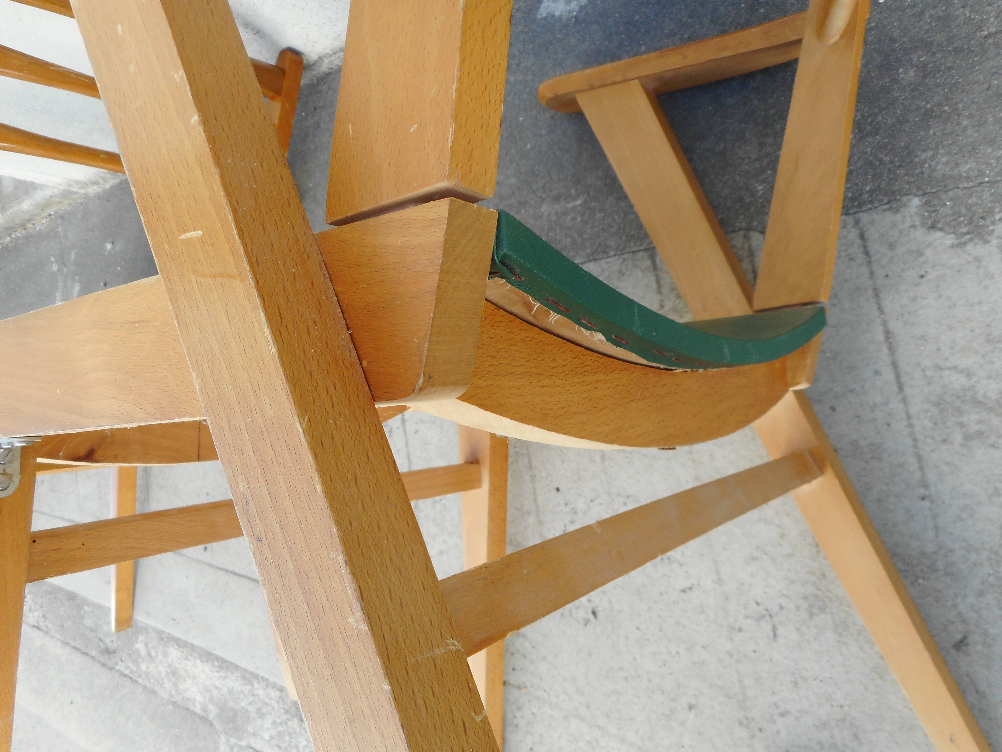 Pair of light wood armchairs