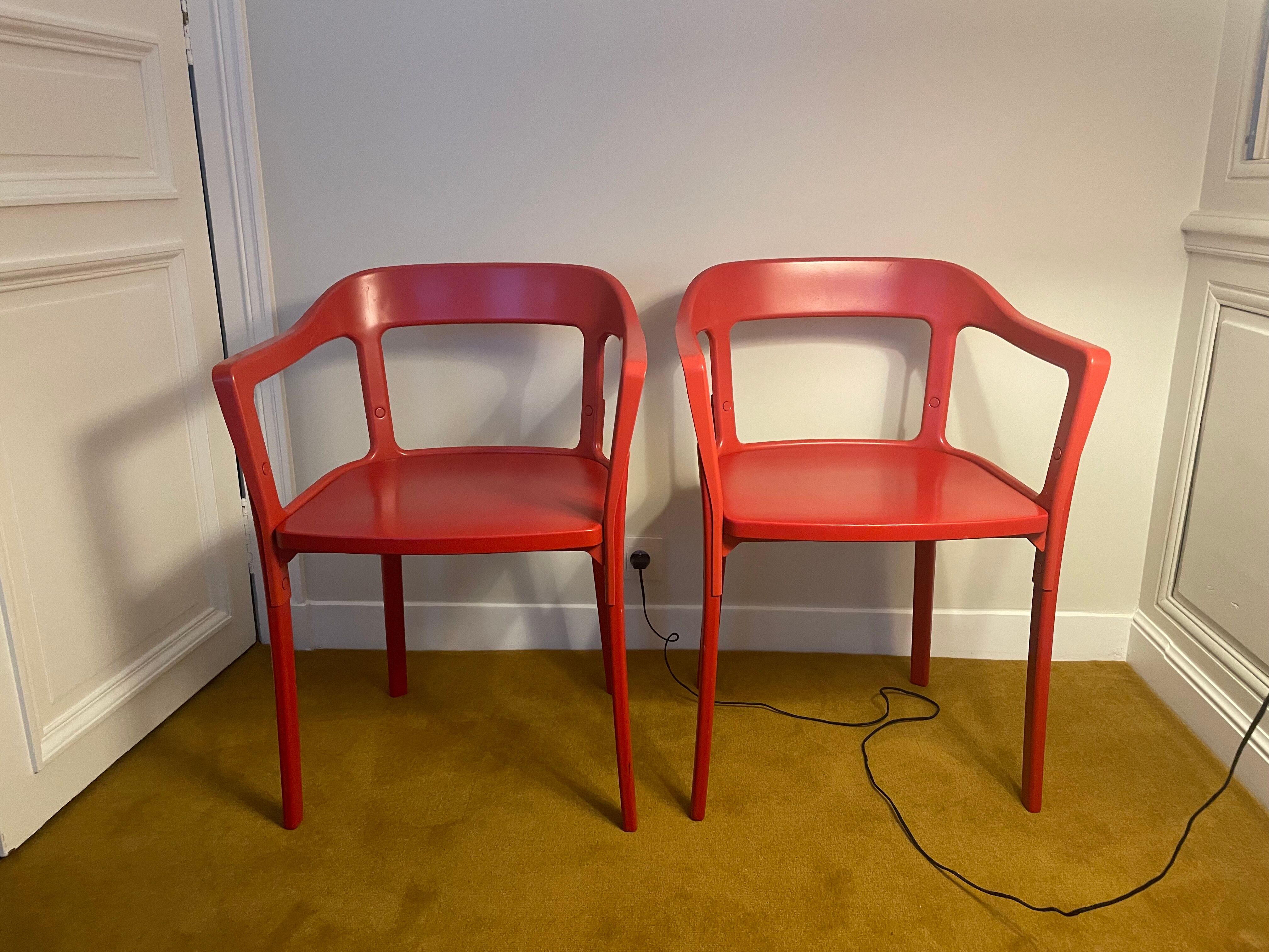 Paire de chaises Steelwood des frères Bouroullec