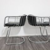 Steel Armchairs attributed to Gastone Rinaldi, 1970s, Set of 4