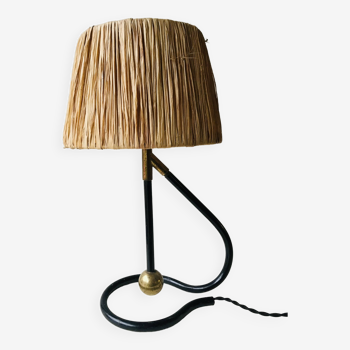 Scandinavian lamp in brass and metal by Kaare Klint, Denmark, circa 1950.