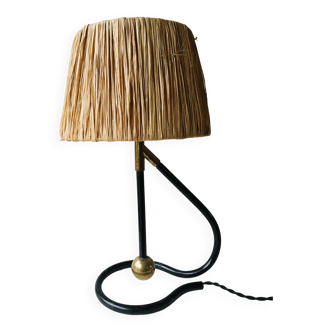 Scandinavian lamp in brass and metal by Kaare Klint, Denmark, circa 1950.