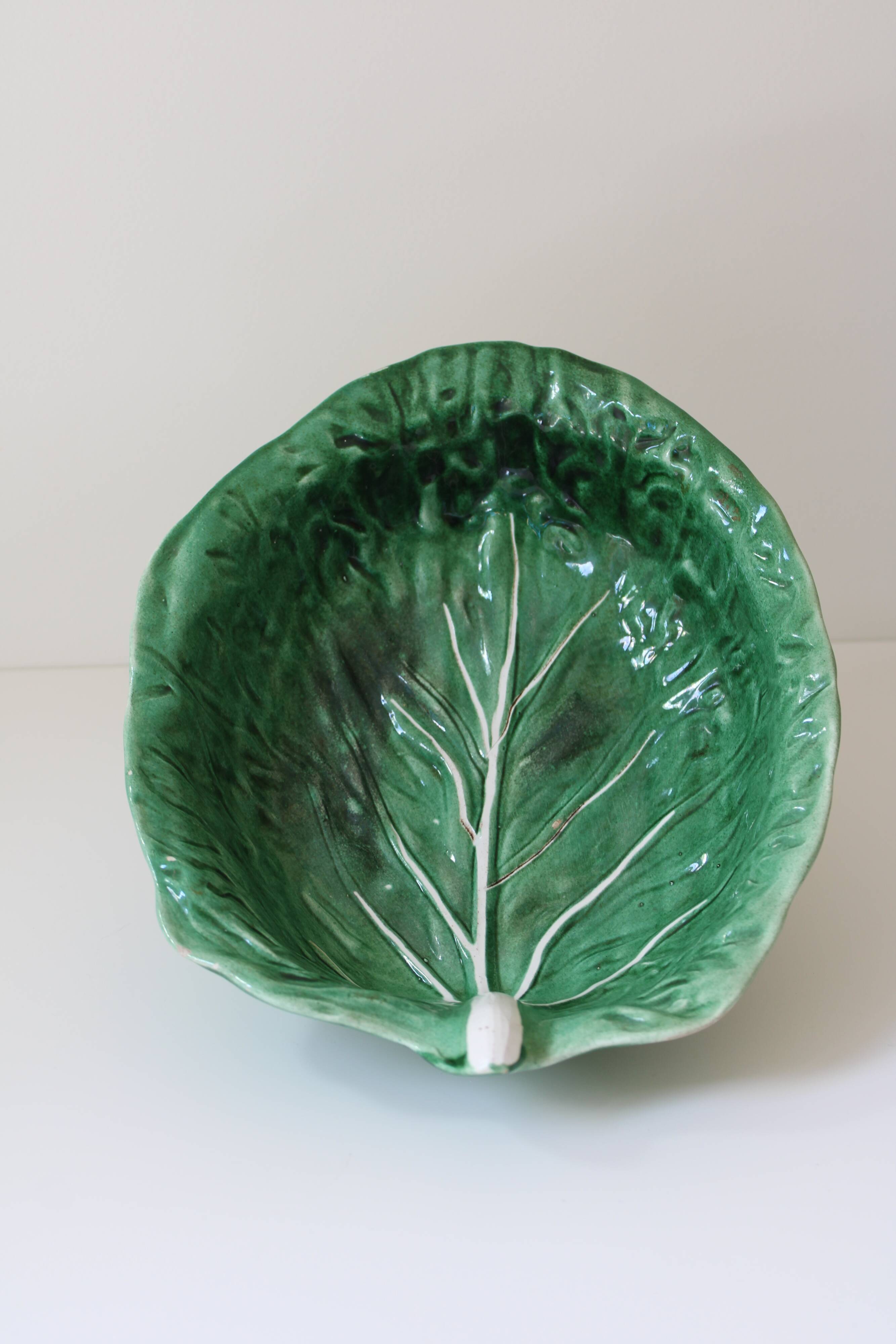 Gerber Prestige vintage barbotine cabbage leaf salad bowl
