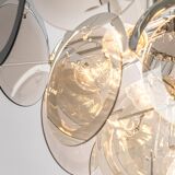 Vistosi Chrome Suspension with Smoked Glass Discs, Italy, 1970s