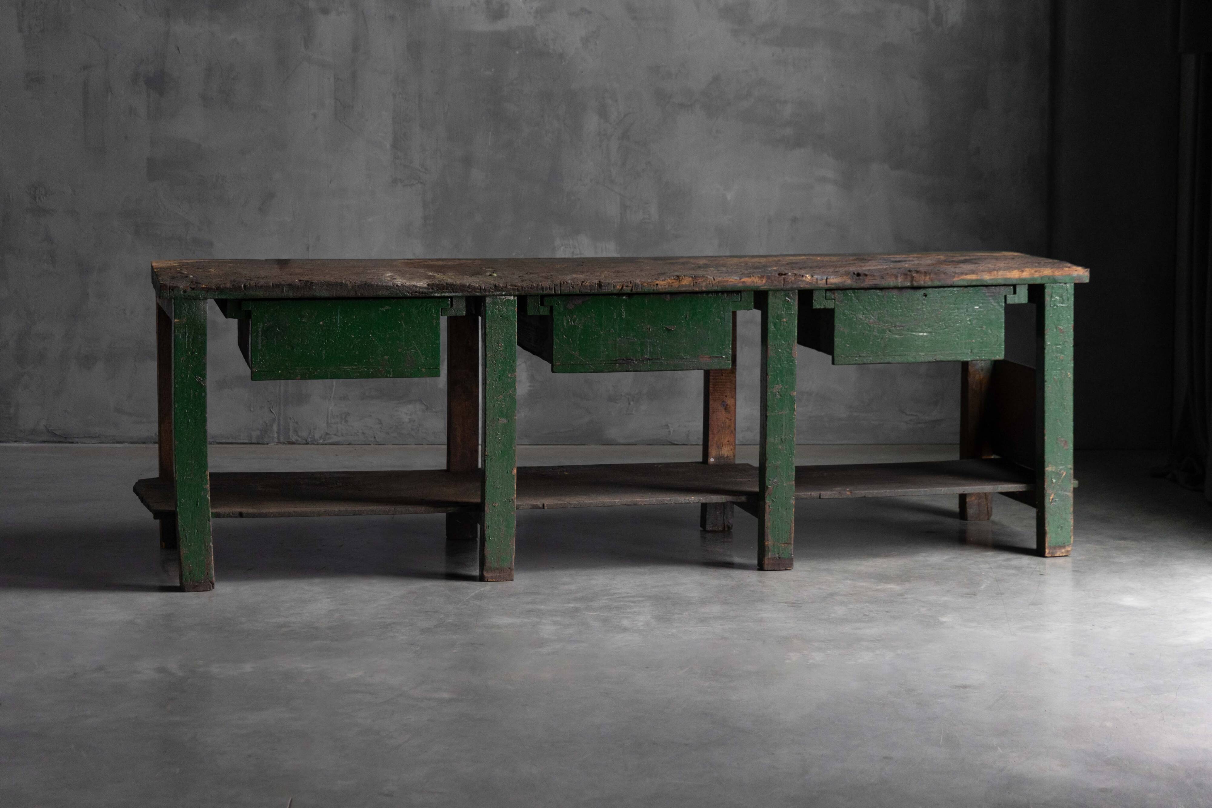 Rustic Industrial Workbench, France, Early 20th Century