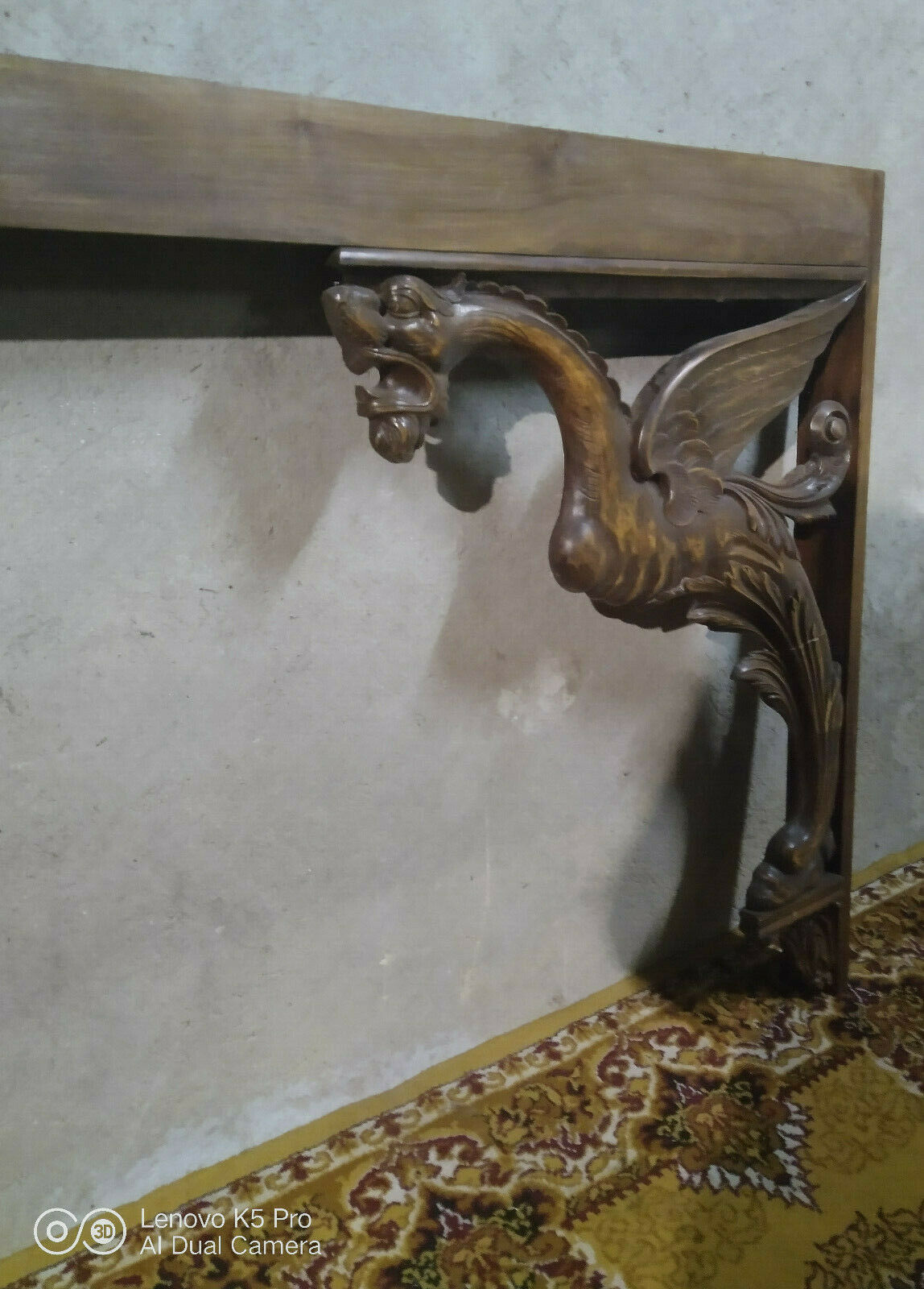 Frame Renaissance-style walnut mantelpiece
