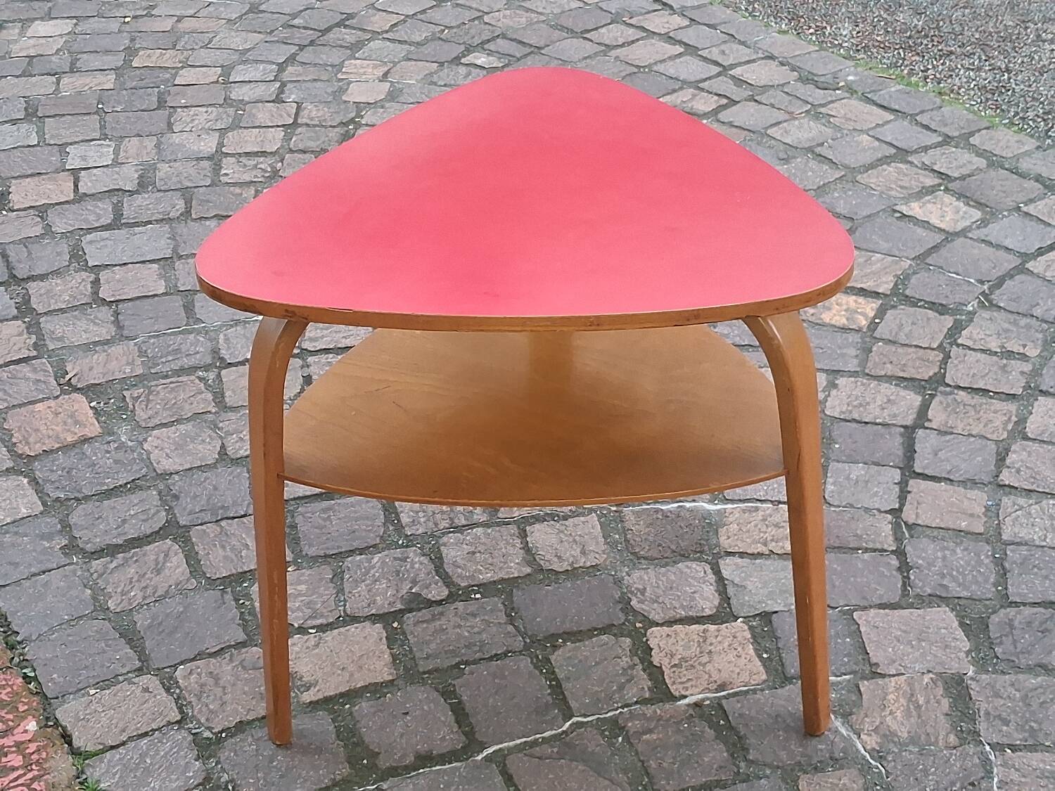 Hugues Steiner Bow Wood double-tiered tripod coffee table