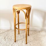 Bar stool top in vintage rattan