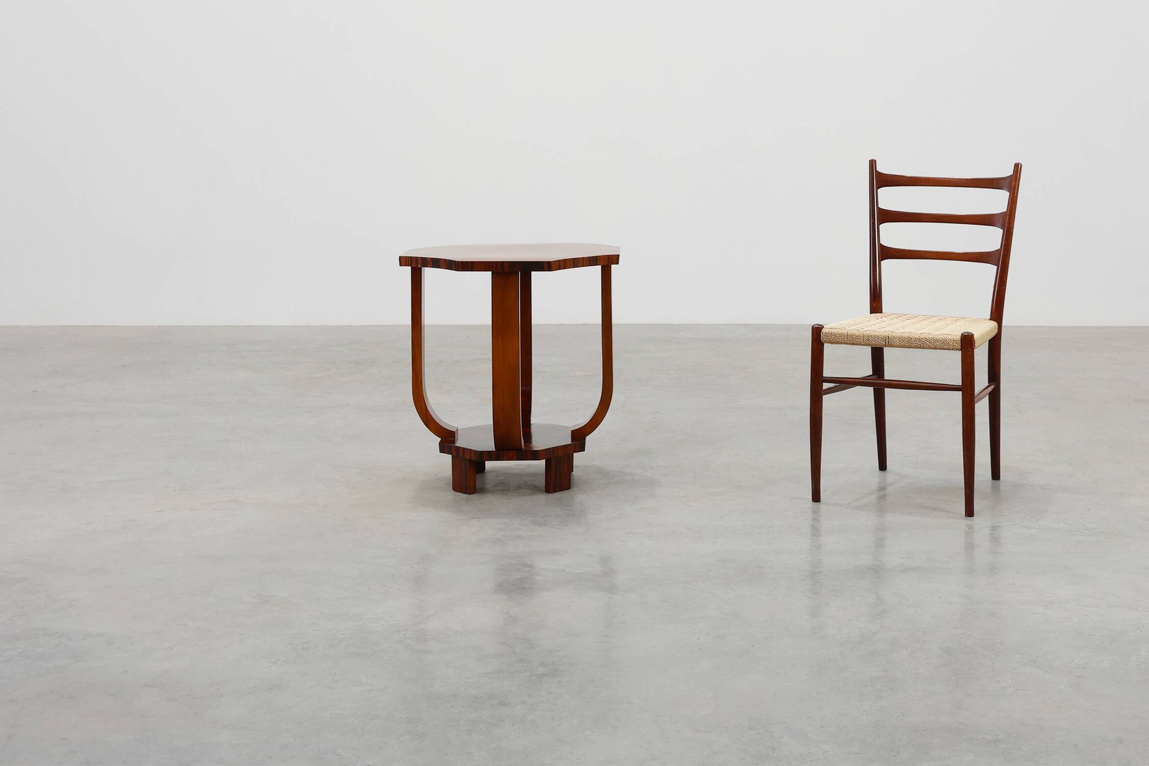 Octagonal Art Deco side or coffee table in wood, France 1920s