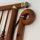 Curved Wooden and Brass Wall Coat Rack, Arts & Crafts, Austria, glass