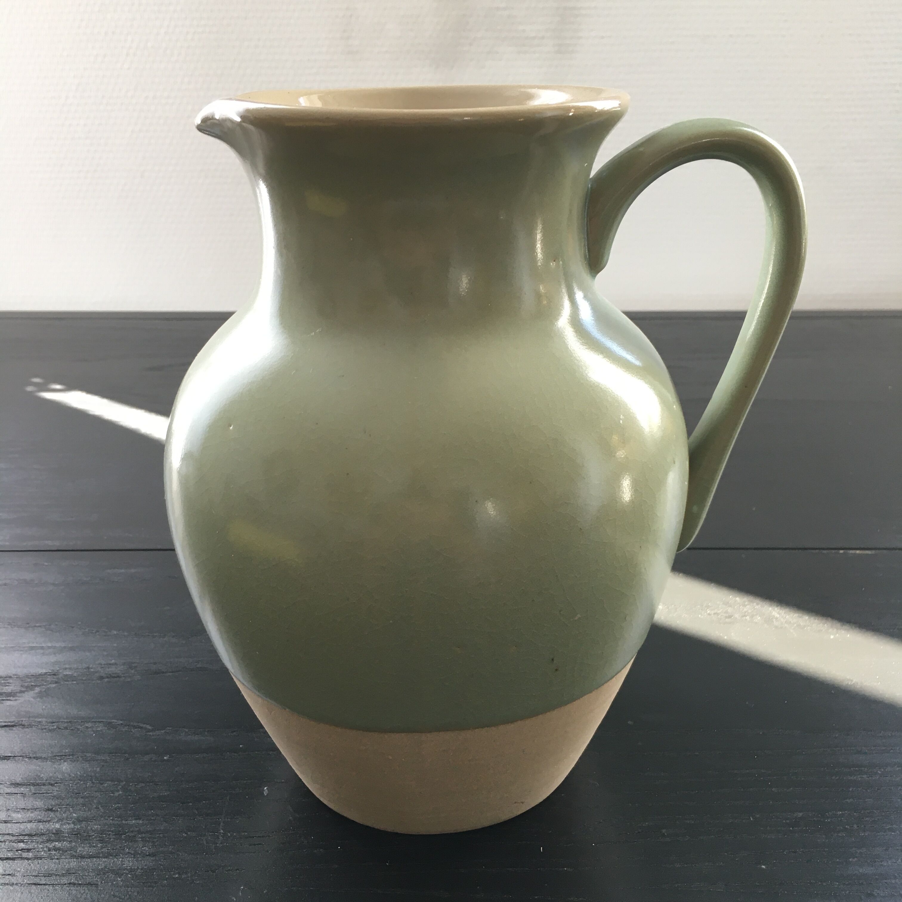 Two-tone almond green pitcher