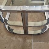 70s chrome coffee table