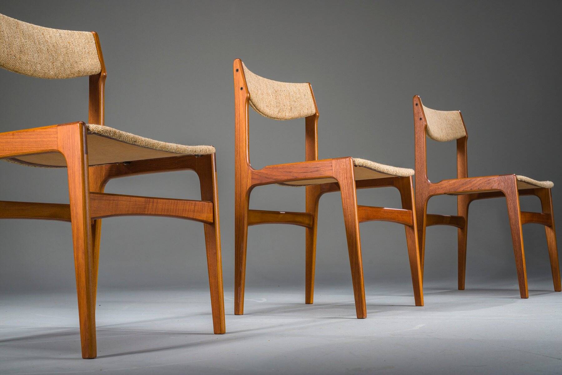 Teak dining chairs attributed to Erik Buch for Anderstrup Stolefabrik, Denmark, 1970s, set of 3