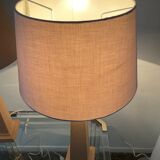 Pair of vintage terracota ceramic column lamps