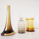 Set of vintage smoked glass vases