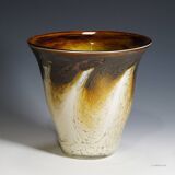 Vintage marbled glass vase designed by Richard Glass around 1980.