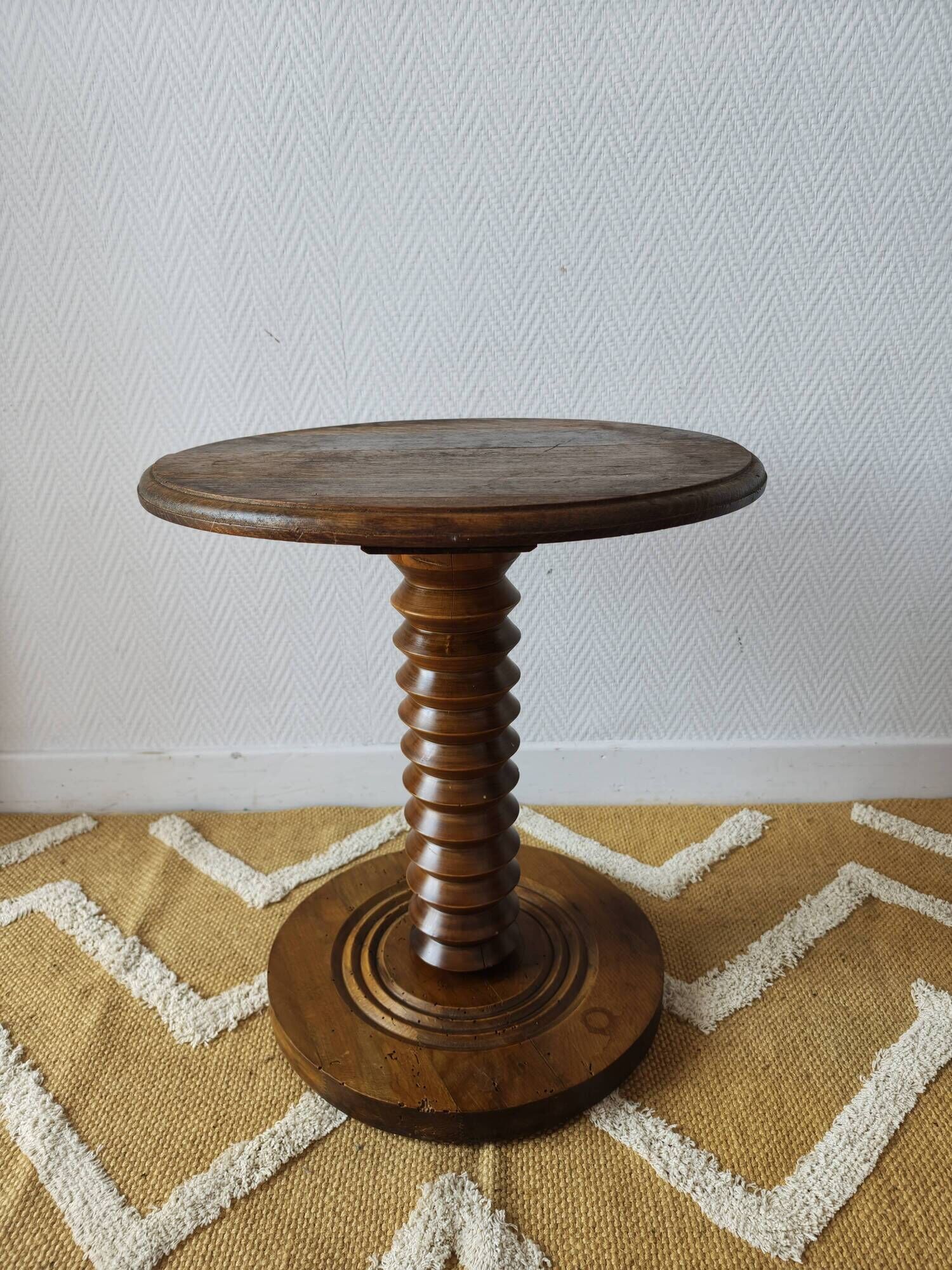 Wooden turned gueridon in the style of Charles Dudouyt – 1940s-50s