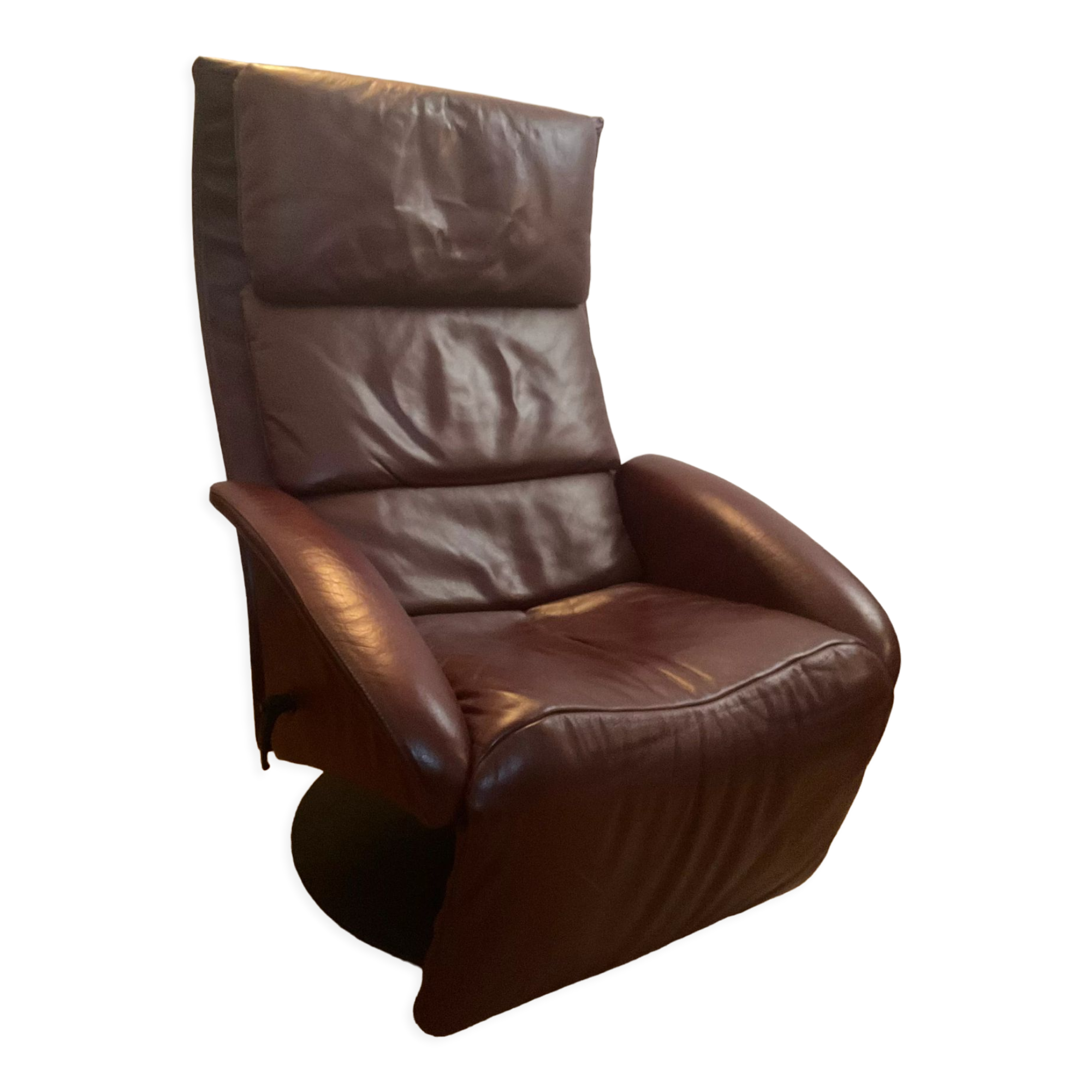 Fauteuil relax Jori des années 70 80 en cuir