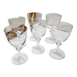 Set of 6 chiseled crystal aperitif glasses