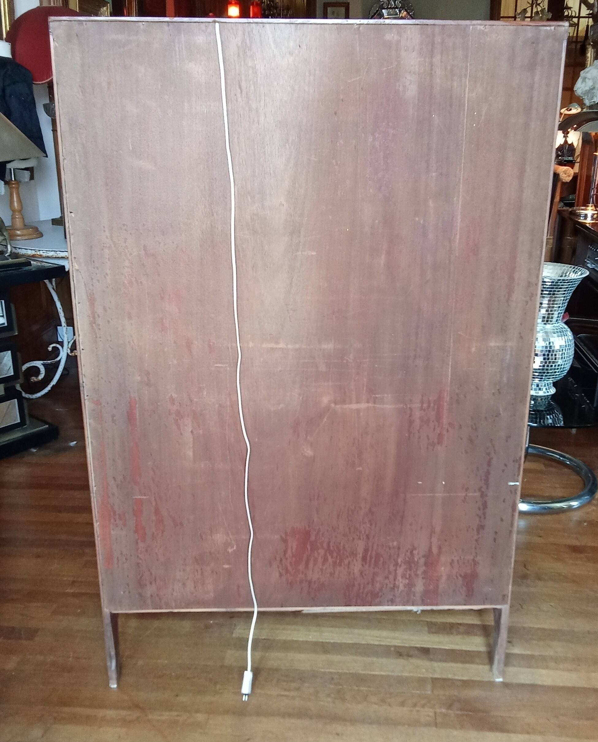 Antique illuminated Art Deco display cabinet