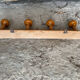 Vintage Bamboo Style Wall Coat Rack x4 Wooden Hanger #E430