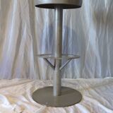 Tabouret haut acier et skaï