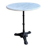 Bistro table in grey marble and black cast iron ⌀ 60 cm