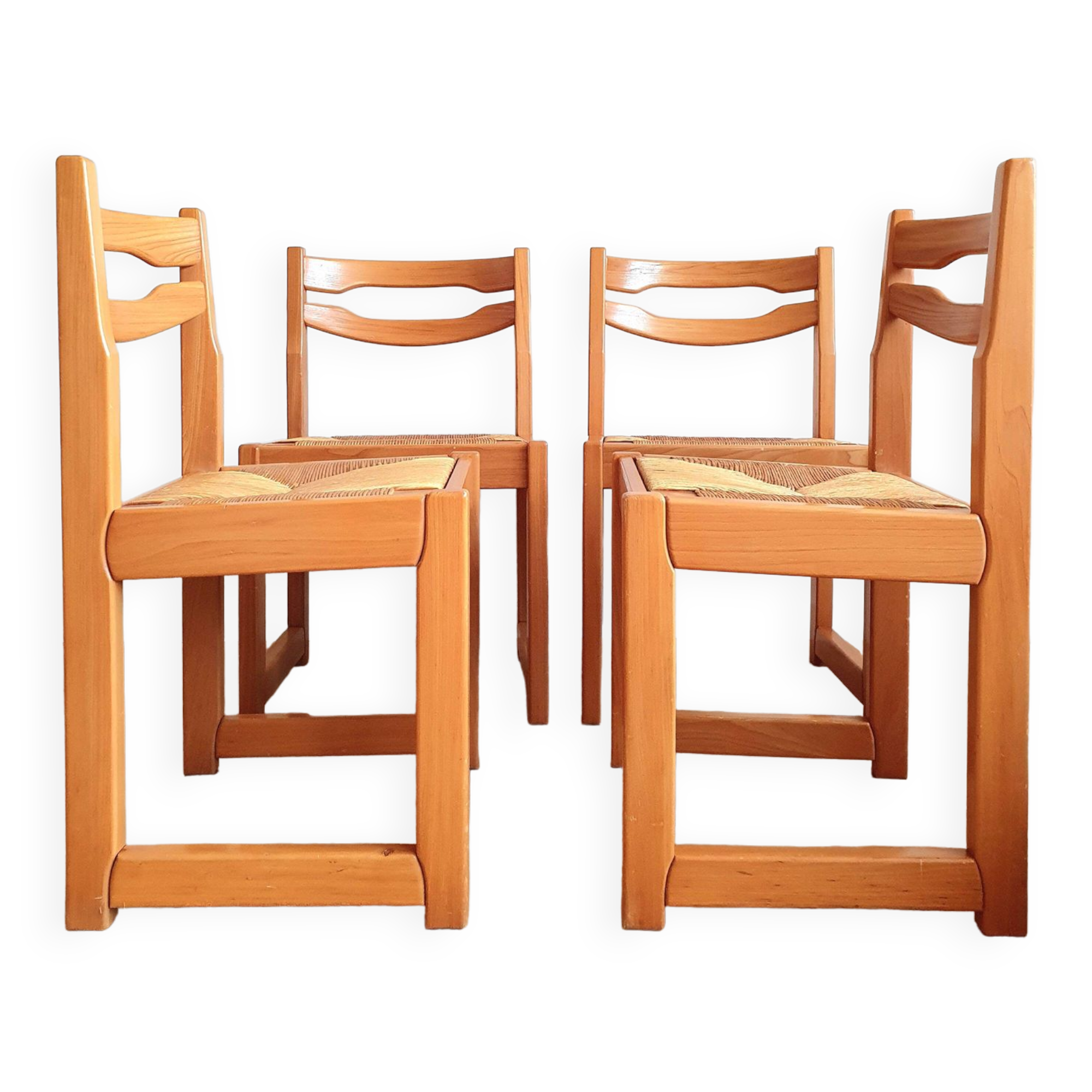 Set of 4 Maison Regain sled chairs from the 70s/80s